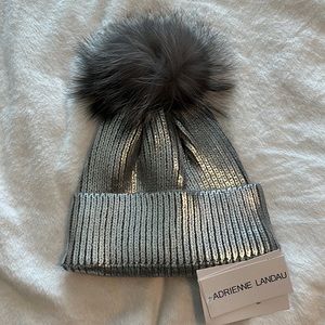 Metallic silver Adrienne Landau Hat
